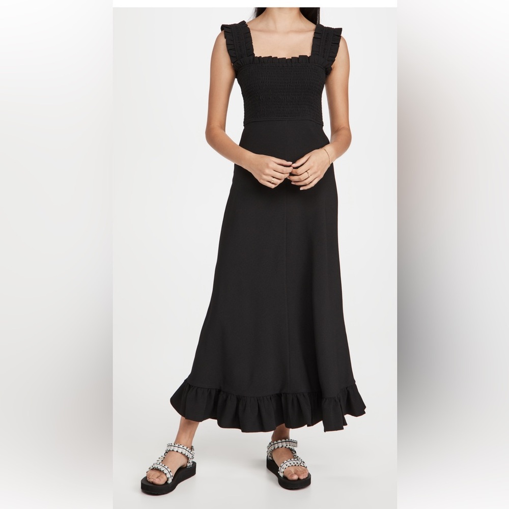 Ganni Heavy Crepe Maxi Dress